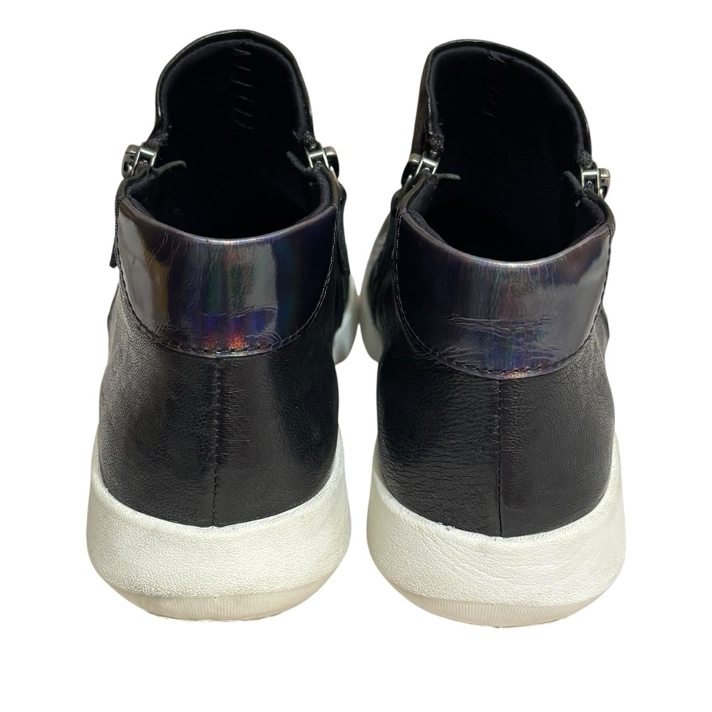 Johnston & Murphy sneakers black leather zip side J&M flex sole size 7.5 - Picture 5 of 8